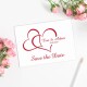 Save the Date Karte Hochzeit "Zwei Herzen" Rot online selbst gestalten