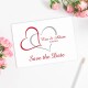 Save the Date Karte Hochzeit "Zwei Herzen" Rot-Silber online selbst gestalten