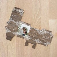 Gastgeschenk Box "Holz und Spitze" inkl. Foto online gestalten