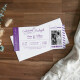 Hochzeitseinladung First Class Ticket lila