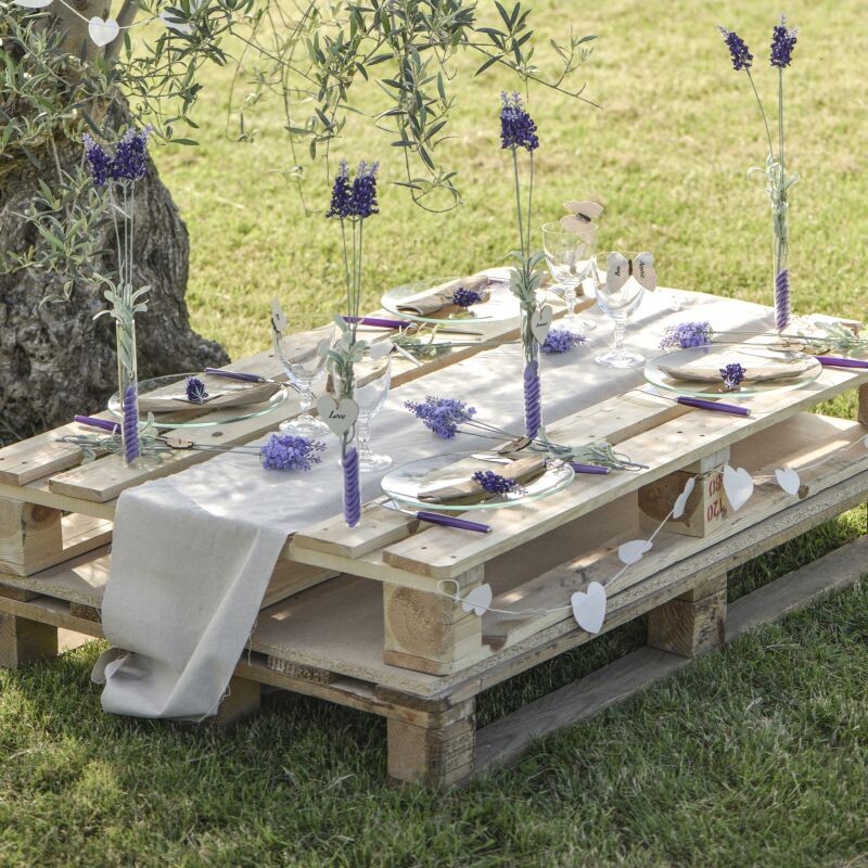 Tischläufer Leinen creme (28 cm x 5 m) für die Hochzeit