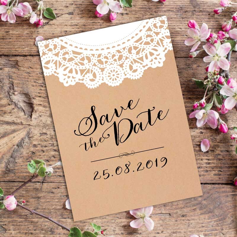 Save the Date Karte Hochzeit Vintagezauber