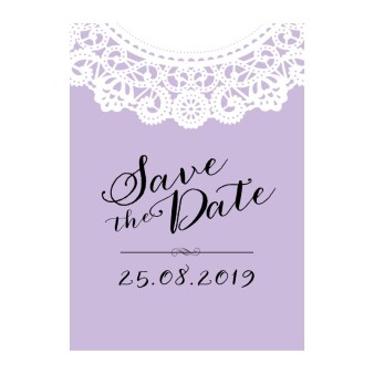 Save the Date Karte Hochzeit Vintagezauber flieder online selbst gestalten