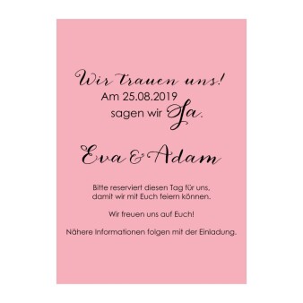 Save the Date Karte Hochzeit Vintagezauber rosa online...