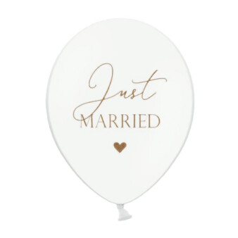 30 Hochzeit Luftballons Just Married elfenbein metallic groß für Helium geeignet 