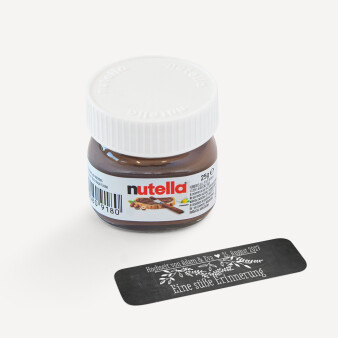 Gastgeschenk Mini Nutella Glas mit Aufkleber Tafel