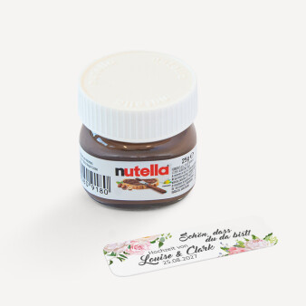 Gastgeschenk Mini Nutella Glas mit Aufkleber "Summer Love"