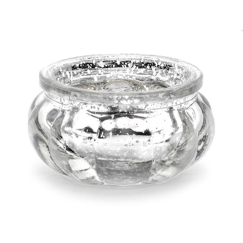 Teelichthalter"Princess*Metallrand*Perlrand*Teelichtglas*Glas*Metall Ø= 6cm 
