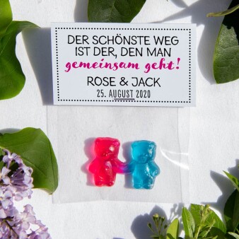 Gastgeschenk Geschenktüte transparent mit Etikett "Gemeinsam"