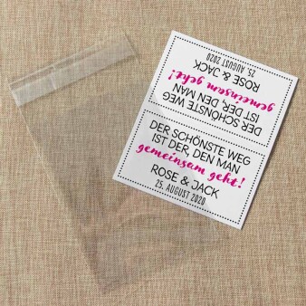 Gastgeschenk Geschenktüte transparent mit Etikett "Gemeinsam"