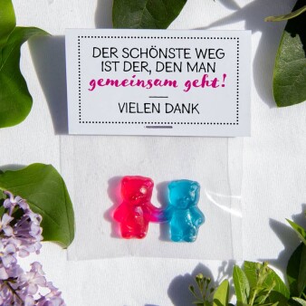Gastgeschenk Geschenktüte transparent mit Etikett Gemeinsam