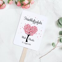 Fächer Hochzeit "Herzbaum" Rosa inkl. Personalisierung