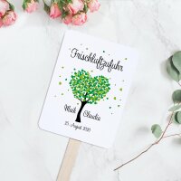 Fächer Hochzeit "Herzbaum" Grün inkl. Personalisierung