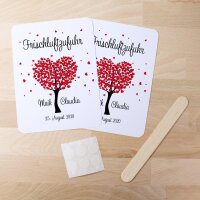 Fächer Hochzeit "Herzbaum" Rot Muster (nicht personalisiert)