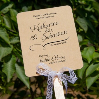 Fächer Hochzeit "Kühle Brise" Kraftkarton inkl. Personalisierung