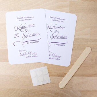 Fächer Hochzeit "Kühle Brise" Kraftkarton inkl. Personalisierung