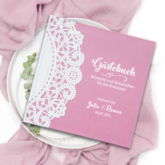 Hochzeitsgästebuch "Vintagezauber rosa"...
