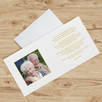 Einladungskarte Goldene Hochzeit Golden Heart