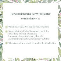 Tischkarte Windlicht "Greenery" inkl. Glas inkl. Personalisierung