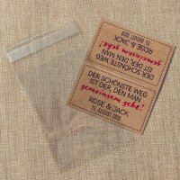 Gastgeschenk Tüte transparent mit Kraft Etikett "Gemeinsam"  inkl. Personalisierung