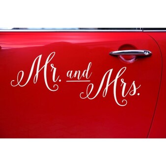Autoaufkleber Hochzeit Mr & Mrs