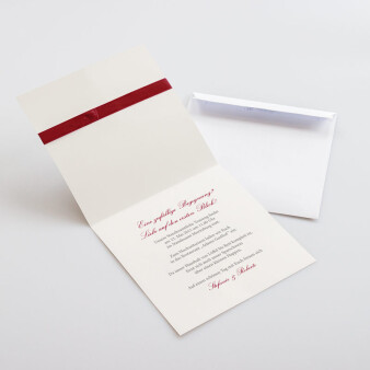 Hochzeitseinladung Modern Elegance bordeaux ohne Textdruck/Musterkarte
