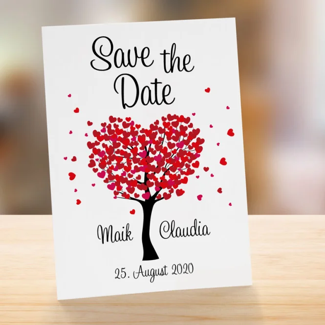 Save the Date Karte Hochzeit "Herzbaum"