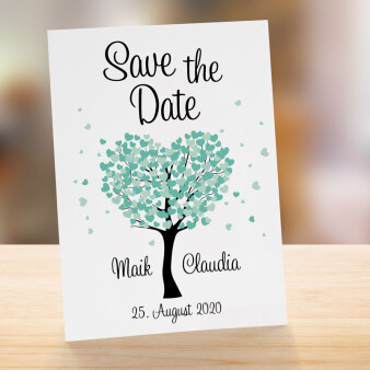 Save the Date Karte Hochzeit Herzbaum