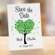Save the Date Karte Hochzeit "Herzbaum" Grün online selbst gestalten