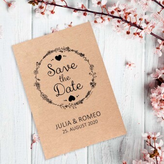 Save the Date Karte Hochzeit "Vintage Natural" online selbst gestalten