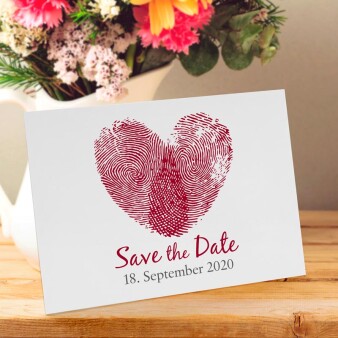 Save the Date Karte Hochzeit Fingerabdrücke
