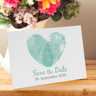 Save the Date Karte Hochzeit "Fingerabdrücke"