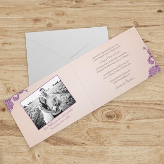 Einladungskarte Hochzeit Wonderful lila