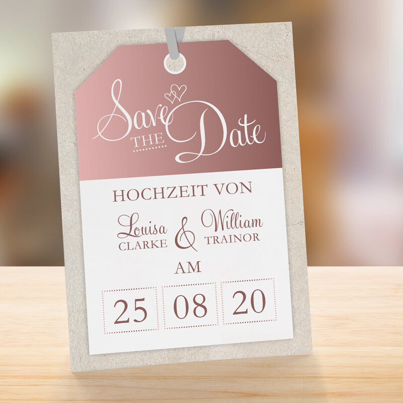 Save the Date Karte Hochzeit First Class Ticket