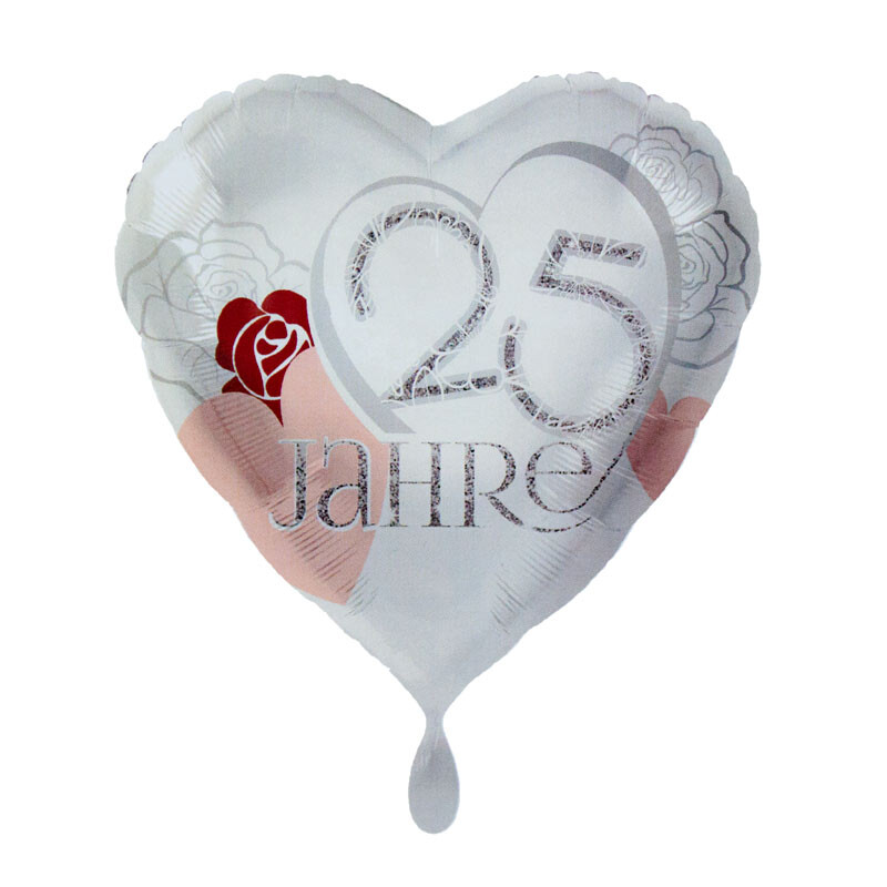 Folienballon Herz Silberhochzeit 25 Jahre
