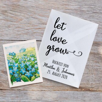 Gastgeschenk Blumensamen Hochzeit Let Love grow