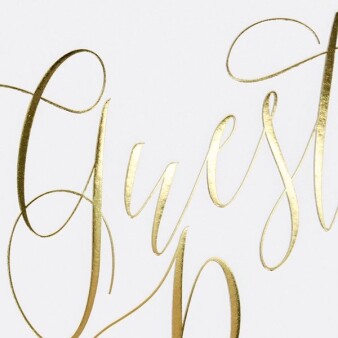 Gästebuch Hochzeit "Kalligraphie" gold