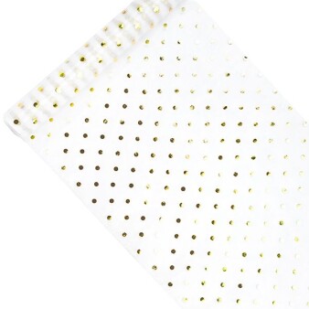 Tischläufer "Goldene Punkte" 36 cm x 9 m
