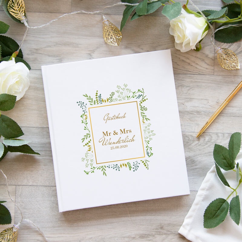 Gästebuch Hochzeit personalisiert Flora