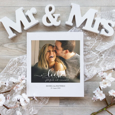 Gästebuch Hochzeit zum Ausfüllen mit Foto "Die Liebe"