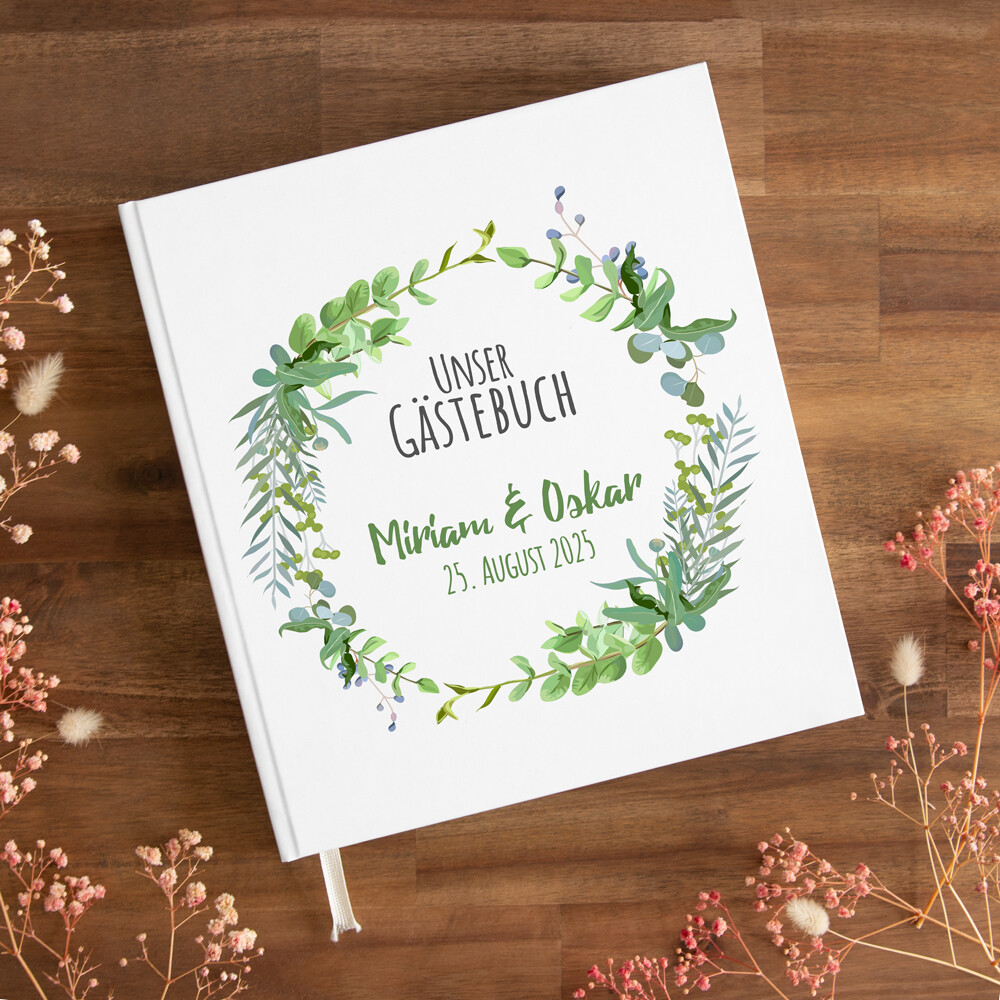 Gästebuch Hochzeit personalisiert Naturell