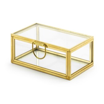 Ringbox Hochzeit Glasschatulle gold