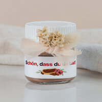Gastgeschenk Mini Nutella Glas Schön, dass Du da bist!