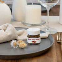 Gastgeschenk Mini Nutella Glas Schön, dass Du da bist!