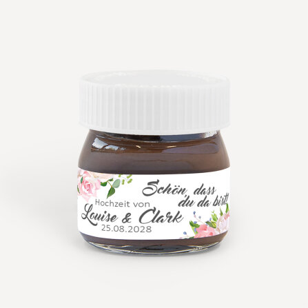 Gastgeschenk Mini Nutella Glas mit Aufkleber "Summer...