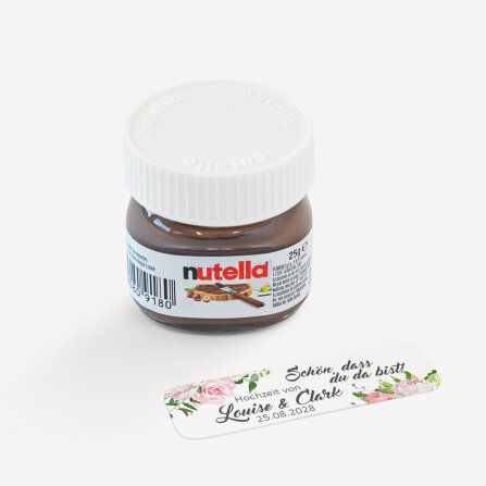 Gastgeschenk Mini Nutella Glas mit Aufkleber "Summer Love" online selbst gestalten