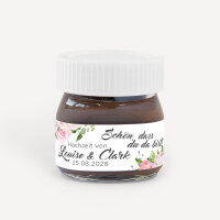 Gastgeschenk Mini Nutella Glas mit Aufkleber "Summer Love" online selbst gestalten