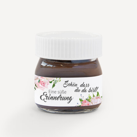 Gastgeschenk Mini Nutella Glas mit Aufkleber "Summer...