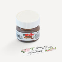 Gastgeschenk Mini Nutella Glas mit Aufkleber "Summer Love" Schön, dass du da bist!