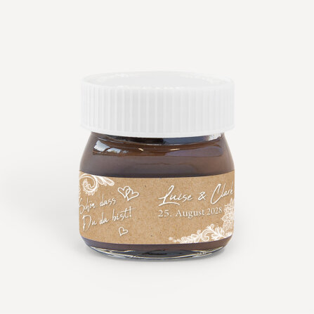Gastgeschenk Mini Nutella Glas mit Aufkleber...
